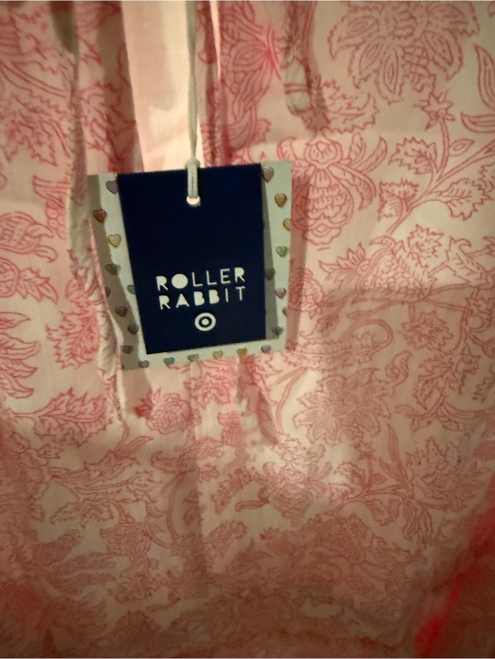 Roller Rabbit Pink Toile-Style Tie-Front Dress